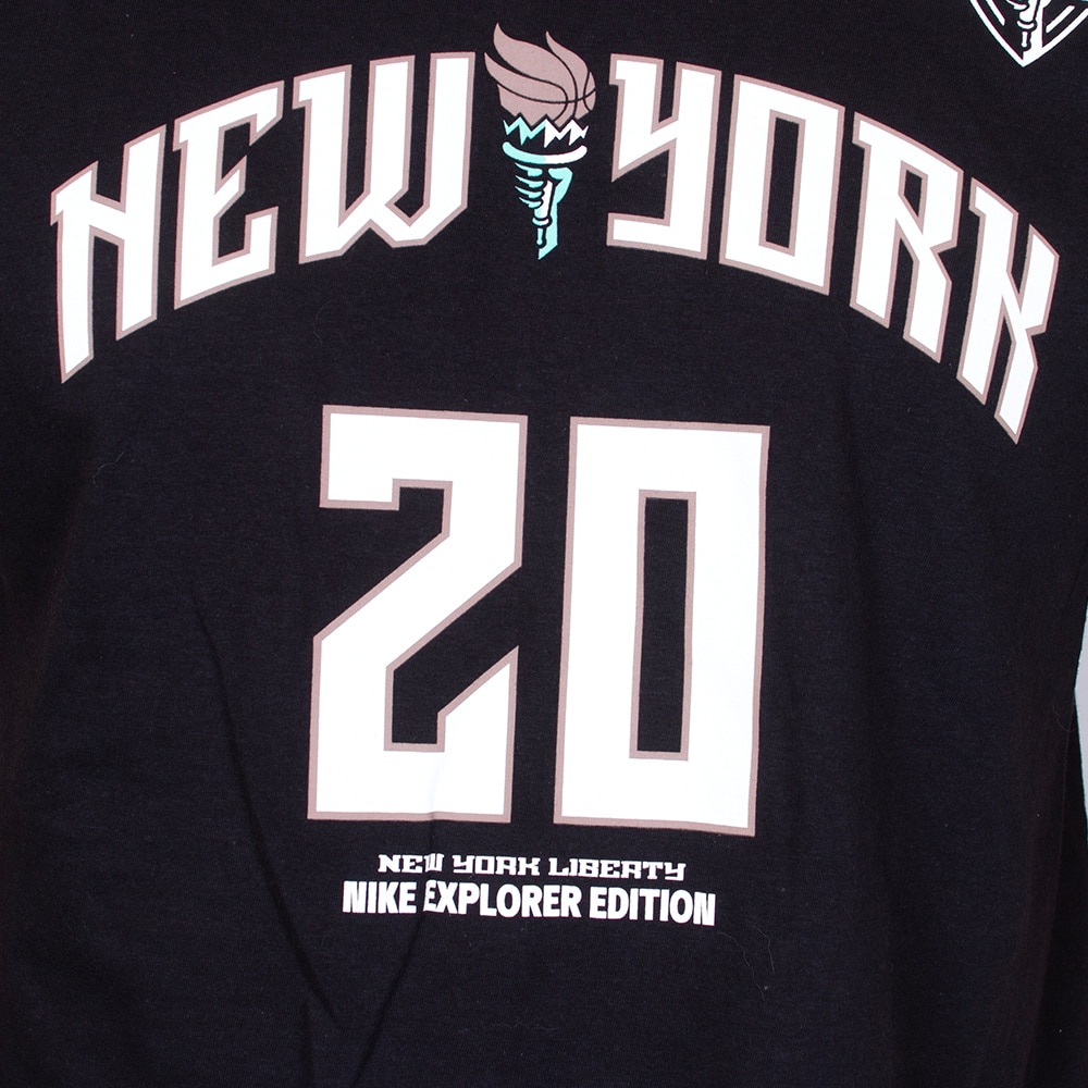 Ducks Spirit, Nike, Black, Crew Neck, Cotton, Women, Unisex, Basketball, Core, WNBA, 2025, New York Liberty, #20, Sabrina, T-Shirt, 952540